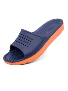 Men Hollow Detail Slippers - Blue - View 3