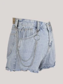 圓形裝飾多層褲鏈 - 銀色 - 查看 2