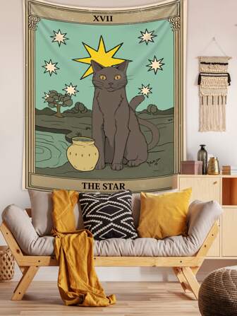 卡通貓貓圖案掛毯