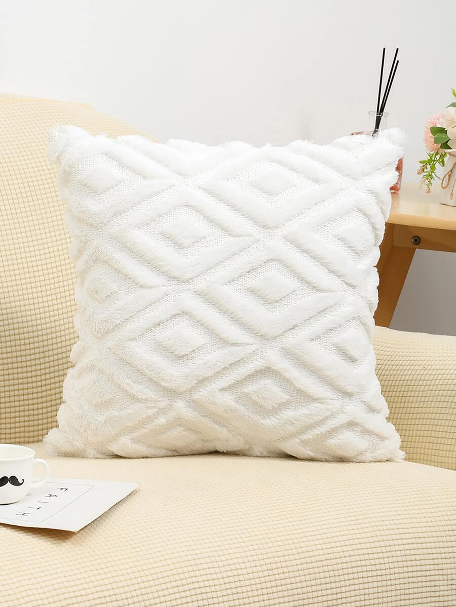 純色簇絨抱枕套適用於沙發家居裝飾不含枕芯