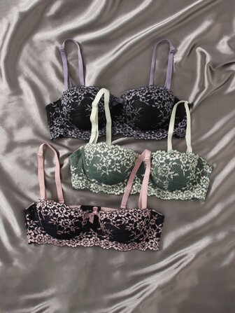 Empress Envy 3pack Blommigt Underbygel BH:ar Underkläder