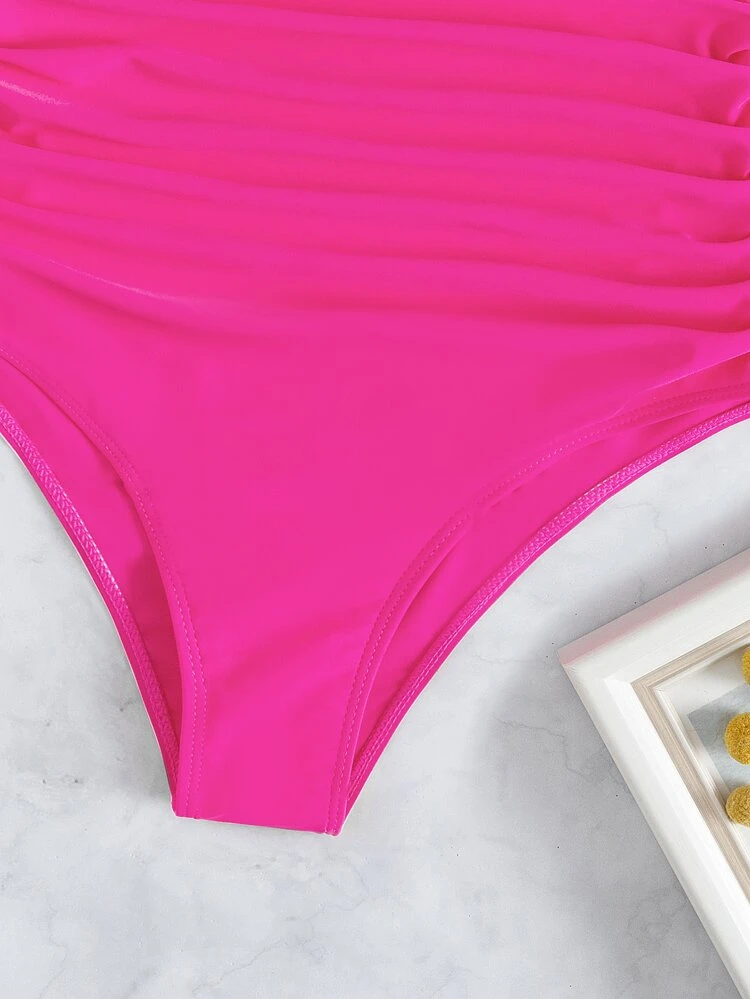 Summer Beach Ruched High Waist Bikini Bottom