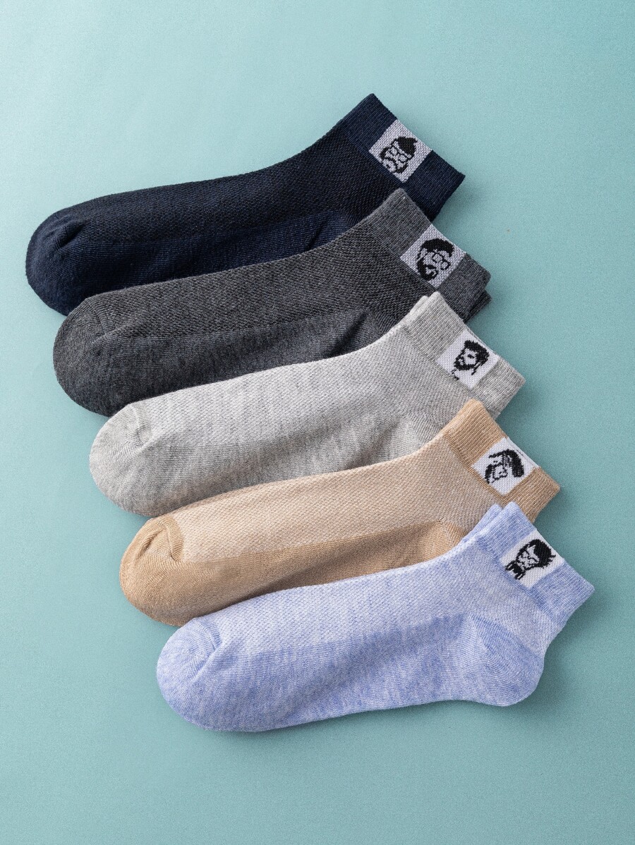 5 cặp nam giới Hình đồ họa Vớ mắt cá chân - Nhiều màu - Xem 1