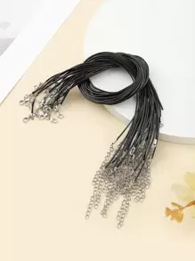 30入組素色DIY項鏈繩 - 黑色 - 查看 2