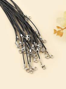 30入組素色DIY項鏈繩 - 黑色 - 查看 3