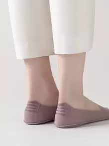 5 Đôi Tất Thuyền Nữ Màu Trơn Với Thiết Kế Chống Trơn Trượt Và Vô Hình - Nhiều màu - Xem 4