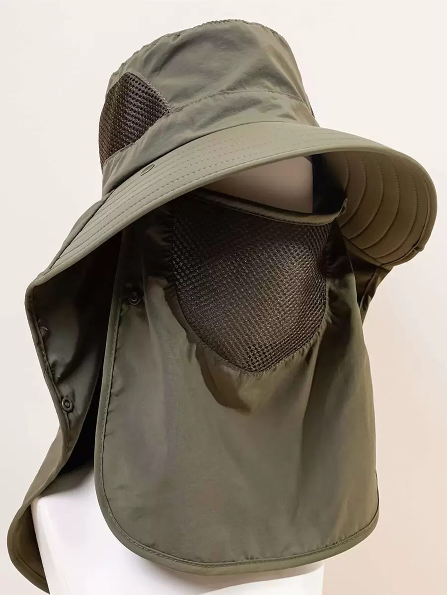 男士素色帽 - 軍綠色 - 查看 1