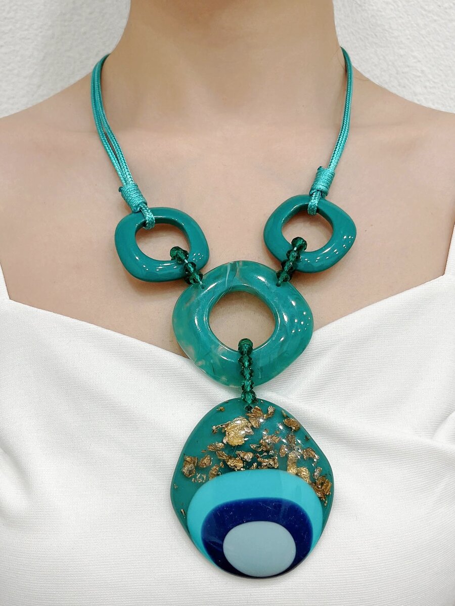 1 Pc Bohemian Style Pendant Necklace - Multicolor - View 1