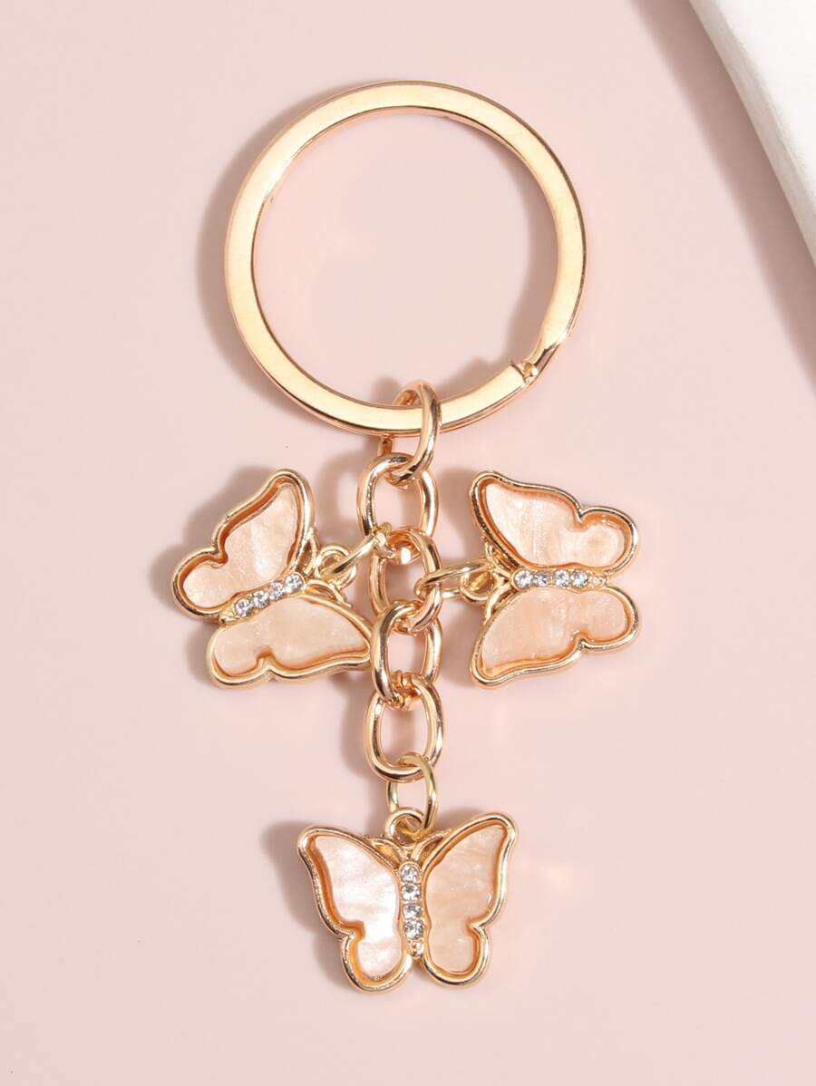 Móc khóa Bươm bướm - Màu Hồng baby - Xem 1