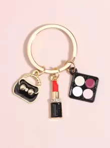 Cute Handbag Charm Keychain - Black - View 1