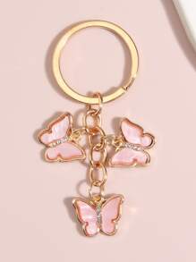蝴蝶墜飾鑰匙圈 - 淡紫色 - 查看 1
