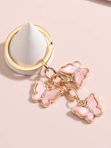 蝴蝶墜飾鑰匙圈 - 淡紫色 - 查看 2