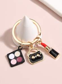 Cute Handbag Charm Keychain - Black - View 2