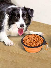 1pc Random Color Foldable Pet Travel Bowl For Pets Going Out Dog Outing Dog Stuff - Multicolor - View 6