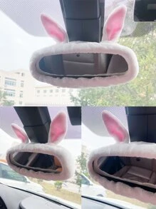兔耳朵設計汽車後視鏡鏡子套