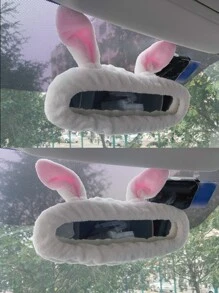 兔耳朵設計汽車後視鏡鏡子套
