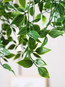 1 件人造曼陀罗藤蔓，室内空调管道罩悬挂藤蔓，户外花园装饰绿色植物 - 綠色 - 查看 2