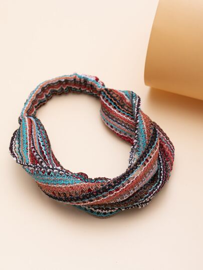 1pc Simple Fabric Striped Headband, Casual Daily Accessory Hair Band Turban Headband Sweatband Fall Winter Hair Accessories For Women For Vacation Outfits Woman Elegant Scarf Women Bandana Soft Headwrap