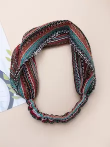 1条简约条纹布艺发带，休闲日常配饰发带头巾发箍吸汗带秋冬季女士发饰度假穿搭优雅围巾女士头巾柔软头巾