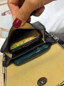 Ví đựng điện thoại có nắp gập cài nút bấm, túi đeo vai, bao đựng điện thoại, ví cầm tay nhẹ, thời trang, phù hợp cho nhân viên văn phòng, sinh viên, công sở, đi làm, quà tặng kỷ niệm, sinh nhật, ngày Valentine, quà tặng cho nữ, tương thích với iPhone, túi đựng điện thoại cho nam, ví cầm tay. - màu đen - Xem 4