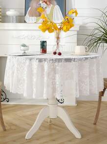 Mantel De Encaje Floral - Blanco - Ver 4