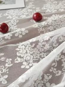 Mantel De Encaje Floral - Blanco - Ver 5