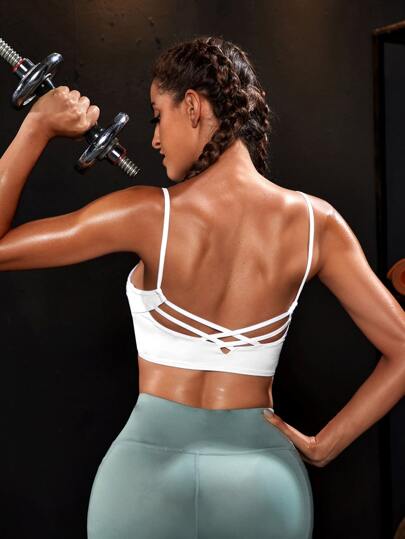 Reggiseno sportivo schienale incrociato