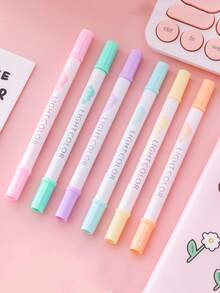 6pcs Double Head Random Marker Pen - Multicolor - View 2