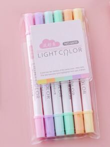 6pcs Double Head Random Marker Pen - Multicolor - View 3