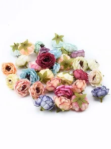 10入組混色人造玫瑰頭 - 彩色 - 查看 3