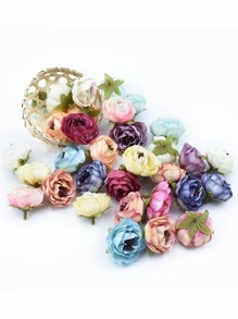 10入組混色人造玫瑰頭 - 彩色 - 查看 4
