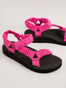 褶邊乙烯-乙酸乙烯共聚物涼鞋 - 玫紅色 - 查看 2