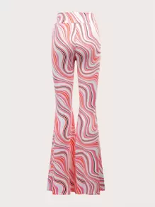 SHEIN ICON Pantalones acampanados 90s con estampado de mármol