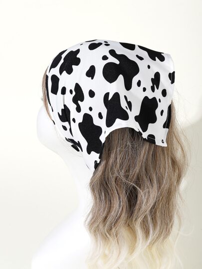 1 pièce Bandeau écharpe imprimé vache drôle pour femmes, bandeau mode pour la plage, le casual, les vacances, cadeau. Bandeau turban, serre-tête, bandeau de transpiration. Accessoires pour cheveux d'automne et d'hiver pour femmes, tenues de vacances. Bandanas doux pour femmes.