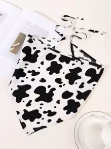 1pc Women's Funny Cow Print Scarf Headband, Fashion Head Wrap For Beach, Casual Wear, Holiday, Gift Hair Band Turban Headband Sweatband