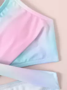 Tween Girl 3 件装渐变色束腰比基尼套装夏季海滩 - 彩色 - 查看 4