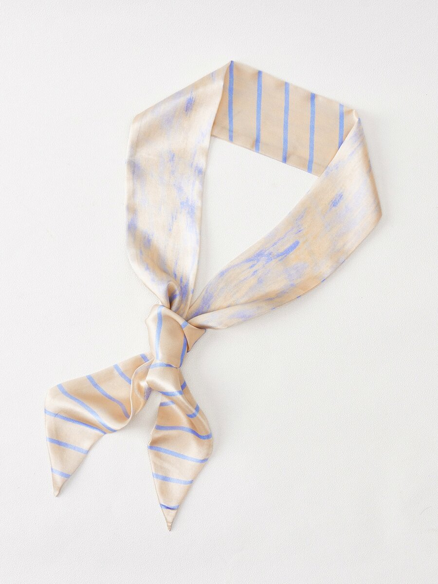 MOTF X MONET INSPIRED 12MM 100% SILK GRAPHIC SKINNY SCARF - Multicolor - View 1