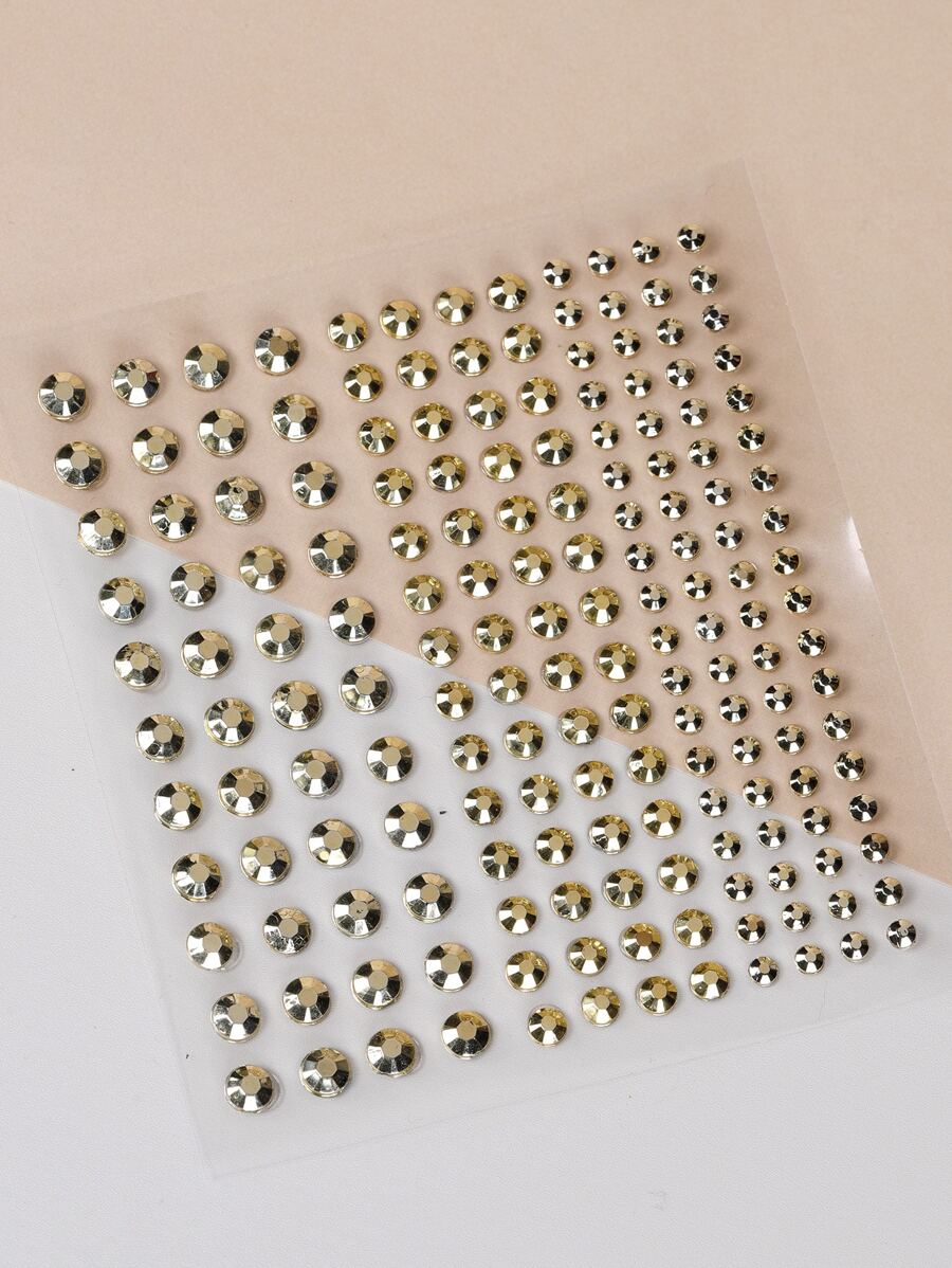 1sheet Rhinestone Eye Tattoo Sticker - Gold - View 1
