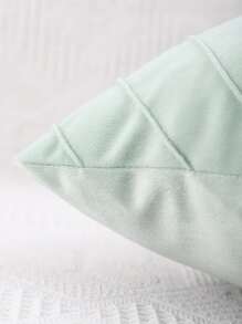 Miater Metallic Line Pattern Cushion Cover Without Filler - Mint Green - View 5