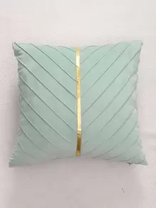 Miater Metallic Line Pattern Cushion Cover Without Filler - Mint Green - View 4