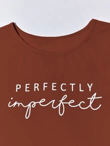 SHEIN Unity Letter Graphic Bodycon Dress - Rust Brown - View 3