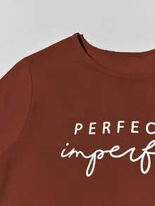 SHEIN Unity Letter Graphic Bodycon Dress - Rust Brown - View 6