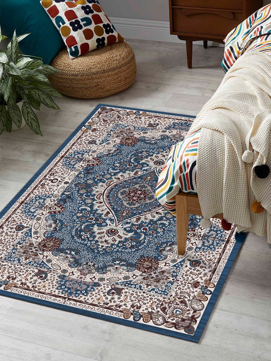 Geometric & Paisley Print Anti-slip Rug - Multicolor - View 1