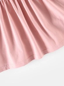 小女童條紋圖案繫帶領連衣裙 - 淺粉色 - 查看 3
