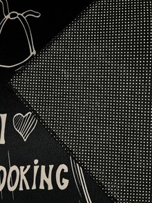 1pc Kettle & Pan Print Anti-slip Kitchen Rug - Black and White - View 4