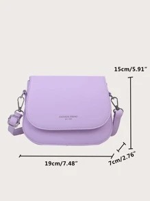 Yogodlns Mini Letter Graphic Flap Saddle Bag , Purple - Purple - View 5
