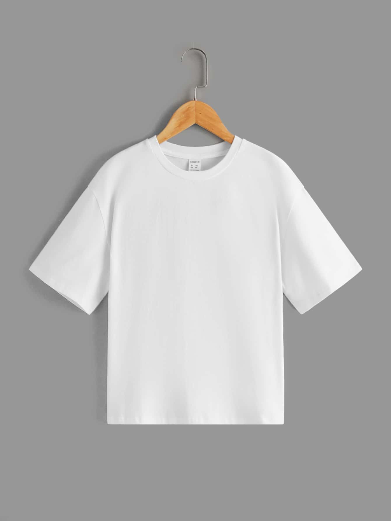 Tween Girl Casual And Lovely Short Sleeve Slogan Pattern Drop Shoulder T-Shirt