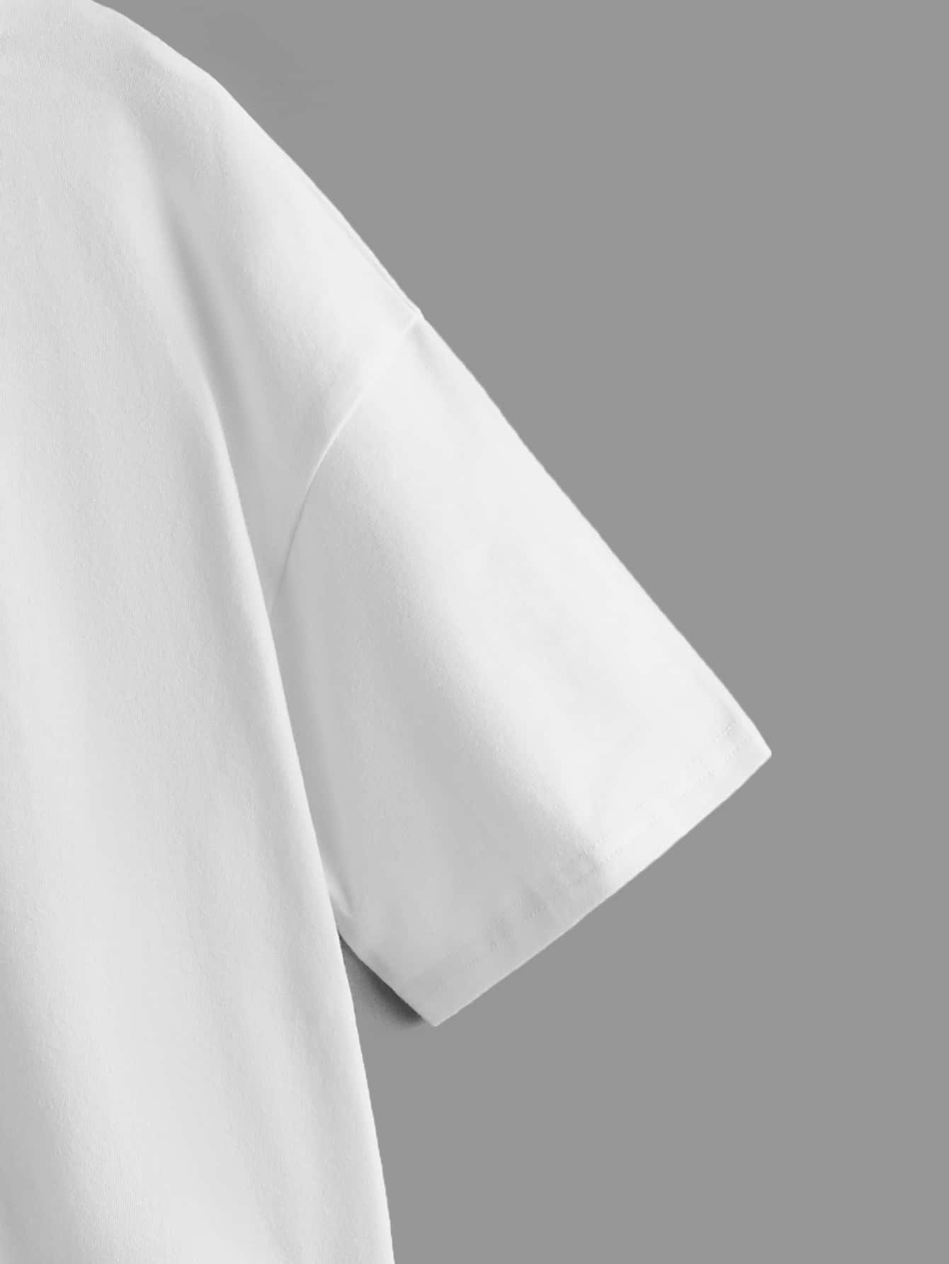 Tween Girl Casual And Lovely Short Sleeve Slogan Pattern Drop Shoulder T-Shirt