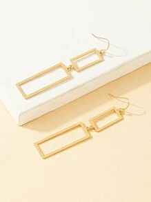 幾何耳墜 - 金黃色 - 查看 2