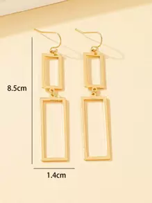 幾何耳墜 - 金黃色 - 查看 4